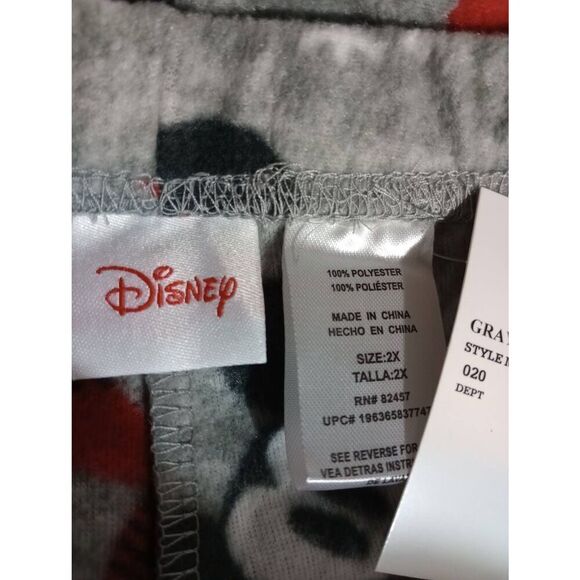 Disney Pants Ladies 2x Mickey Mouse Lounge Fuzzy Snow Winter - Picture 6 of 7